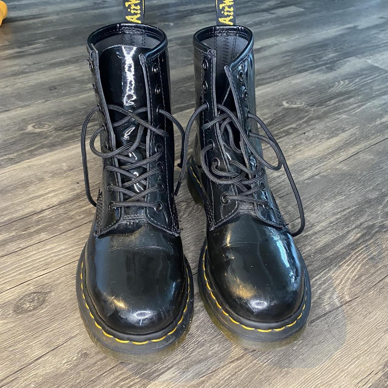 dr. martens patent leather black lace up boots🎱💫 US... - Depop