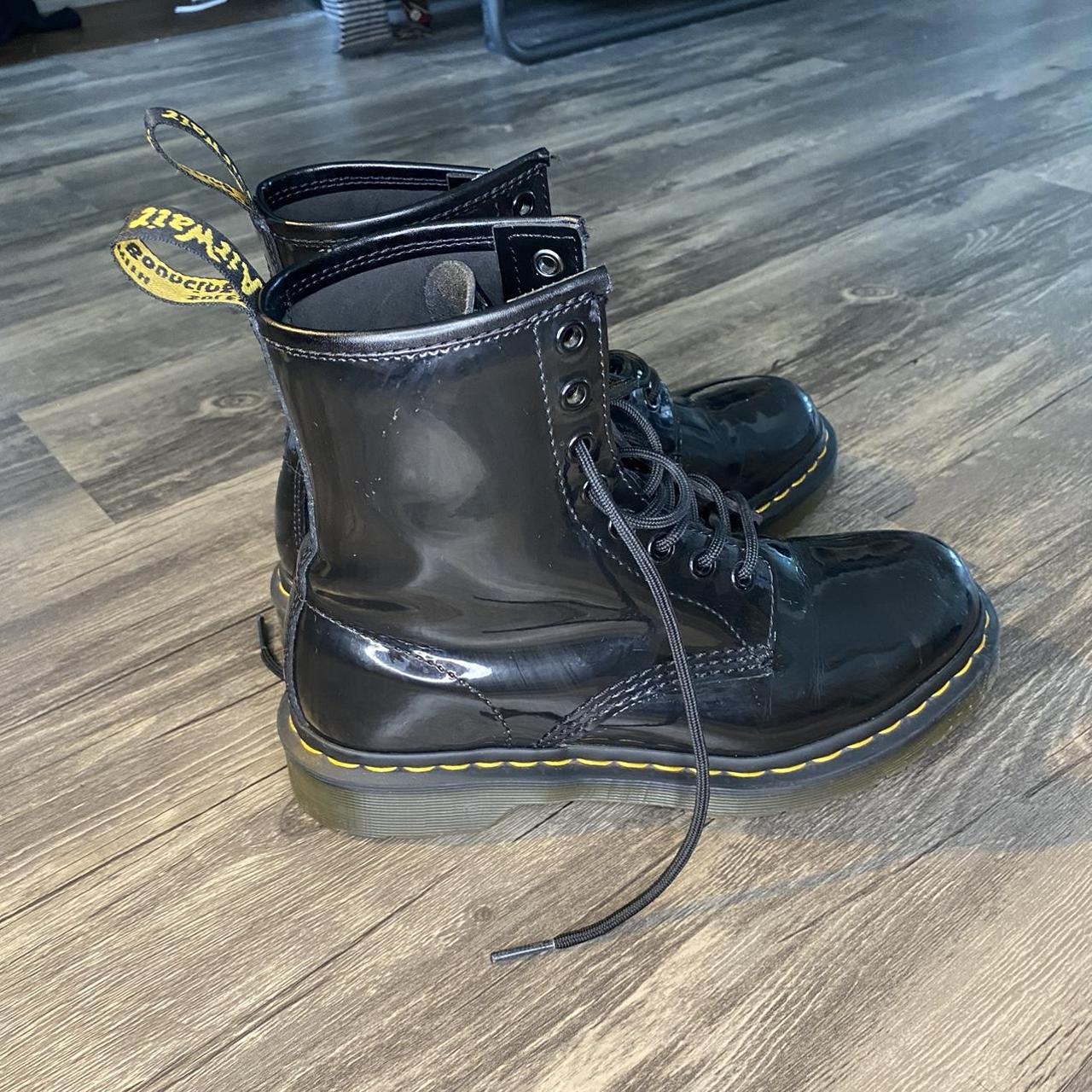 dr. martens patent leather black lace up boots🎱💫 US... - Depop