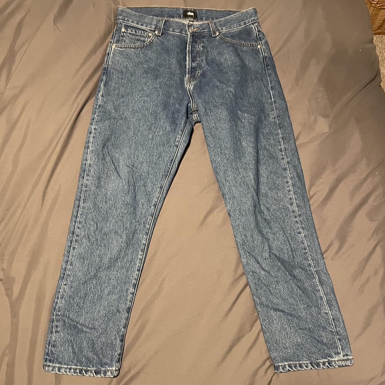 Stussy Dark Blue Big ‘Ol Jeans MADE IN USA. Size 30... - Depop