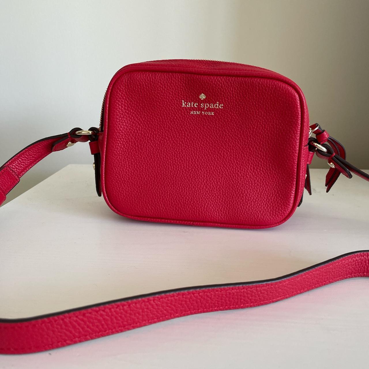 Kate Spade - Red leather Pearl Accent Crossbody – Current Boutique