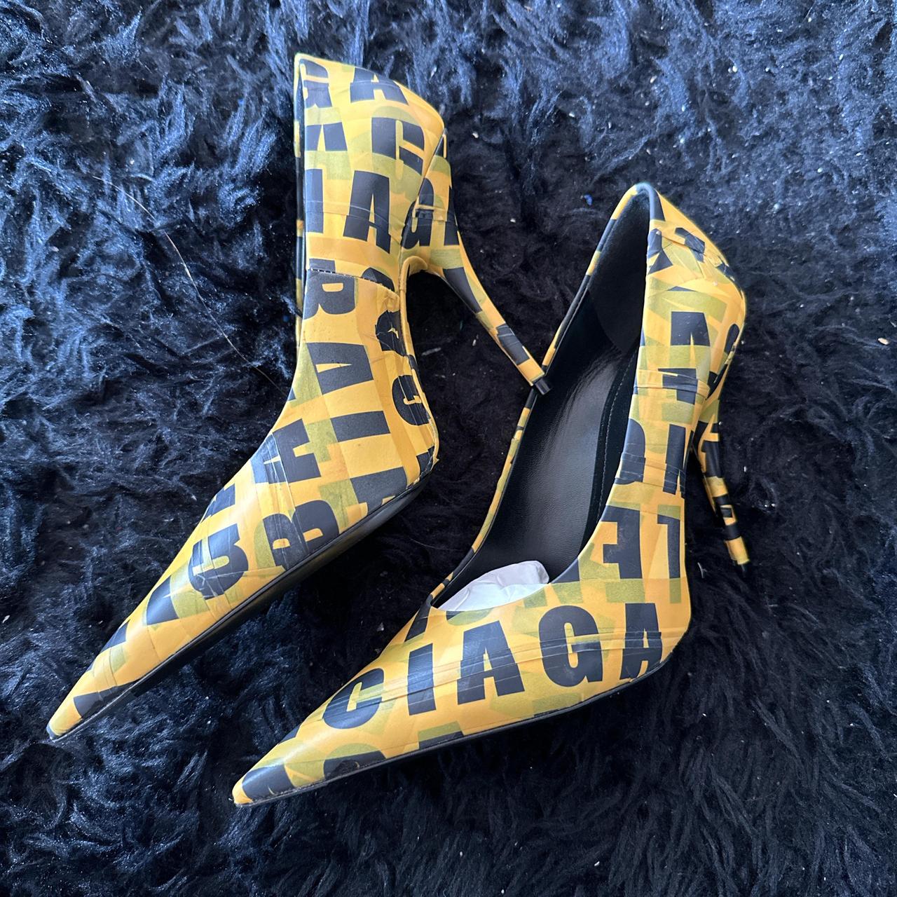 Balenciaga Knife 110mm Logo Print Pumps - | Depop