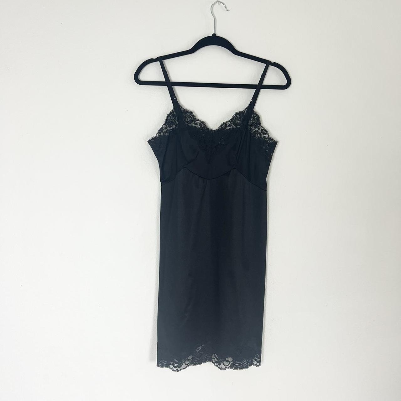 Chemise Negligee Slip Dress Lingerie S Small Black Lace Cut-Out