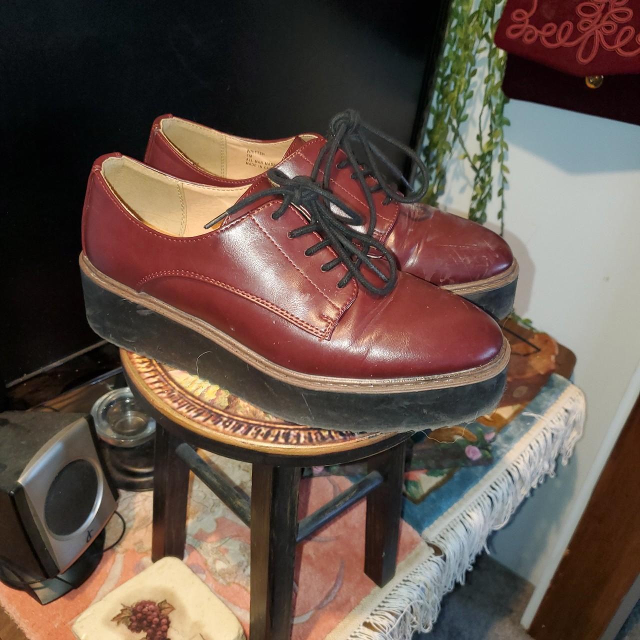 Burgundy madden girl ankle platform oxfords Such an... Depop