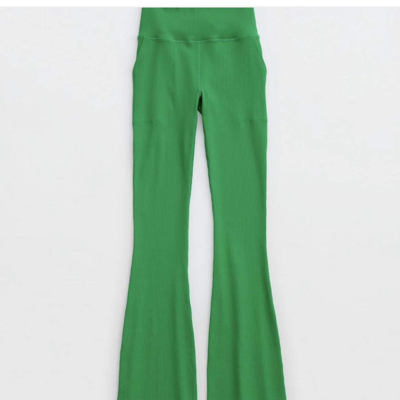 Aerie green bootcut leggings! Never worn just bought... - Depop