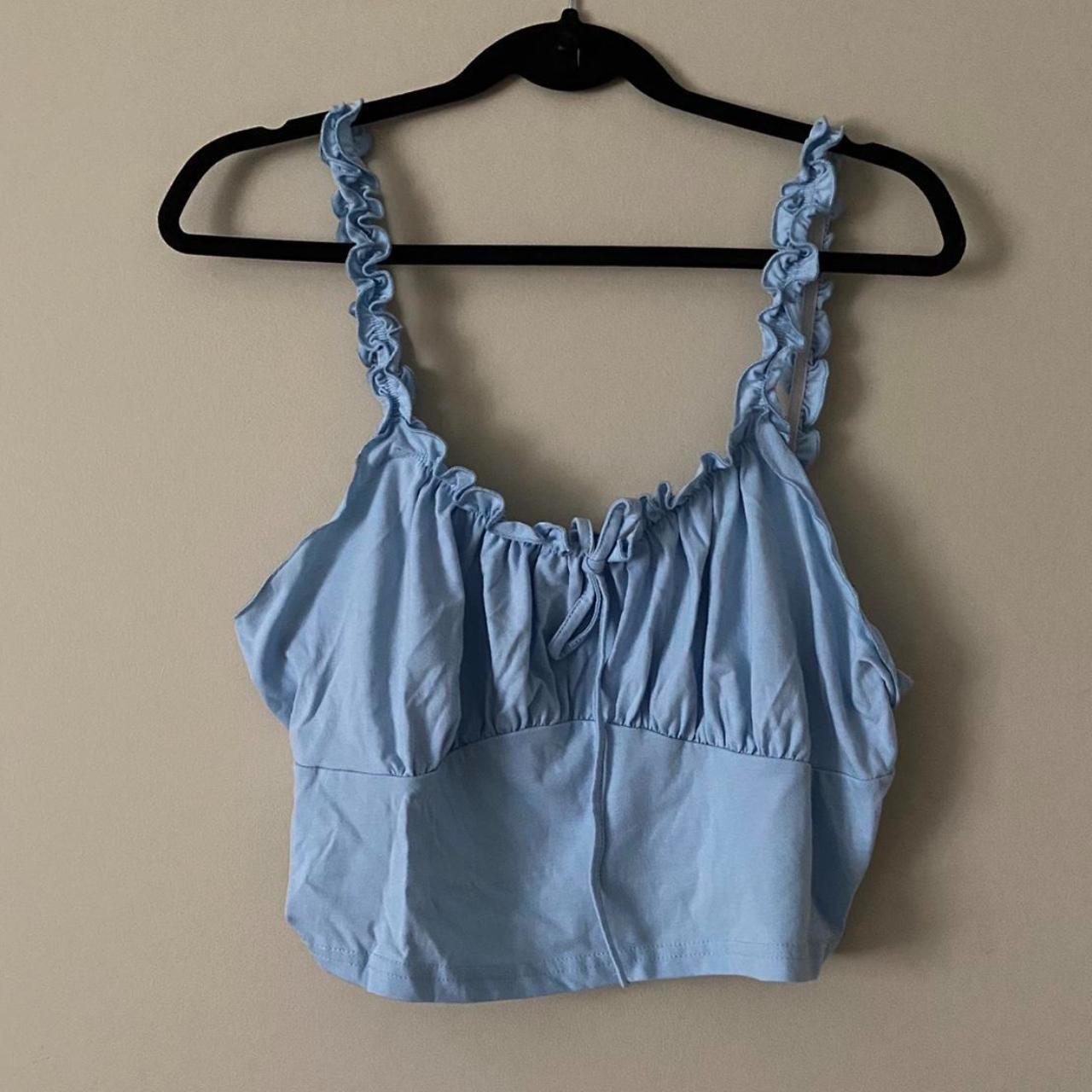 cute little baby blue cropped tank top goingout... Depop