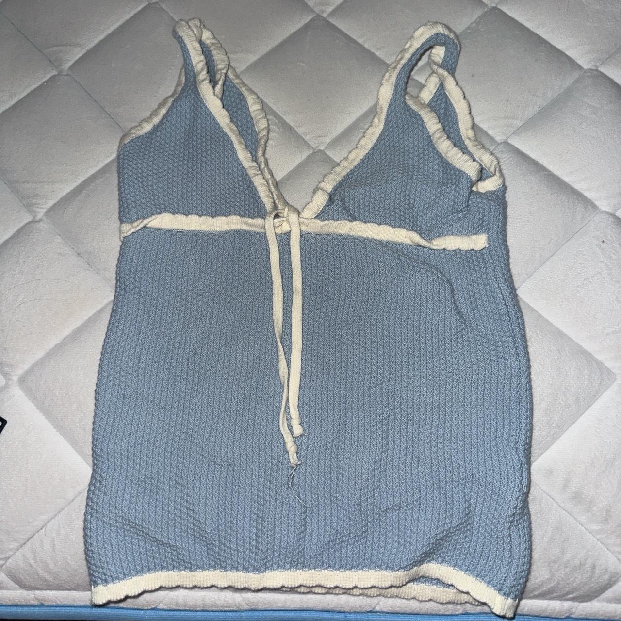 Djerf Avenue Women's Blue and White Vest (3)