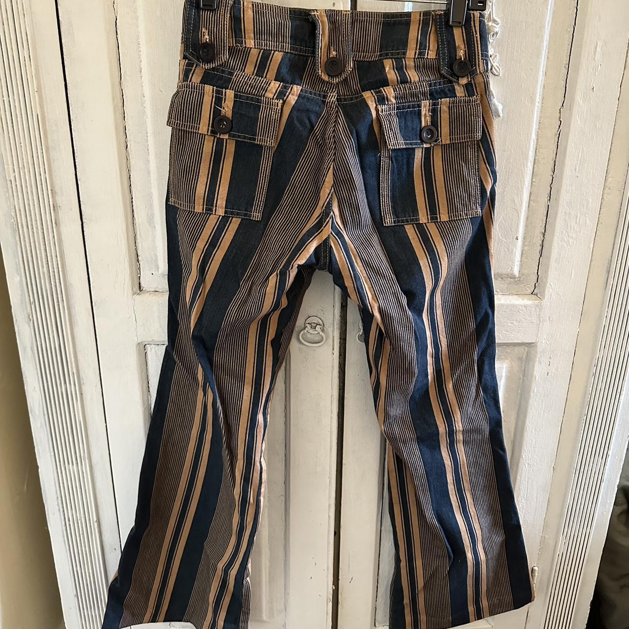 Vintage Paris Blues Striped Trousers Size Depop