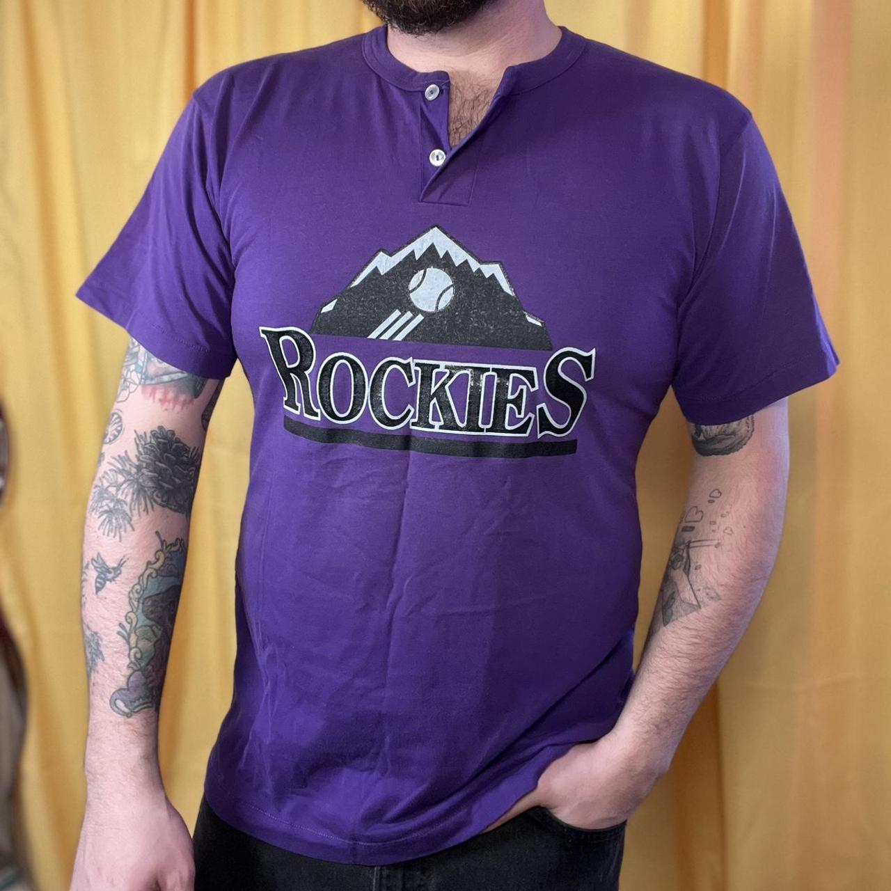 Classic Black Rockies Jersey Jersey is in excellent - Depop