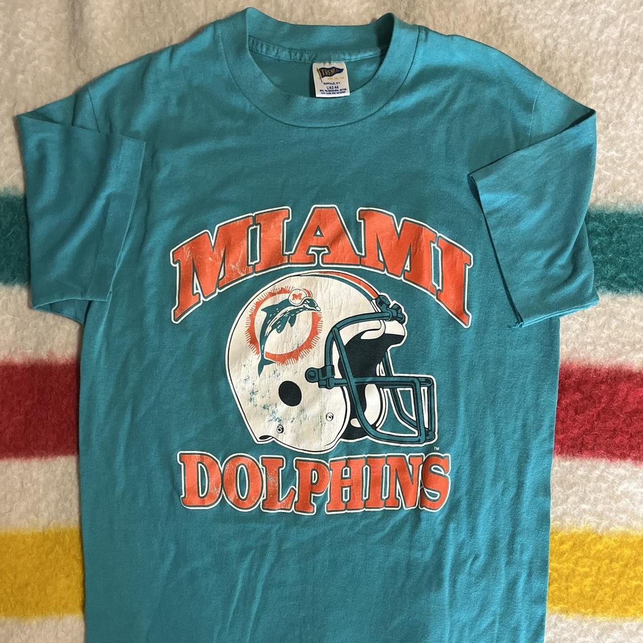 Vintage 90s Champion Miami Dolphins logo t-shirt. Is - Depop