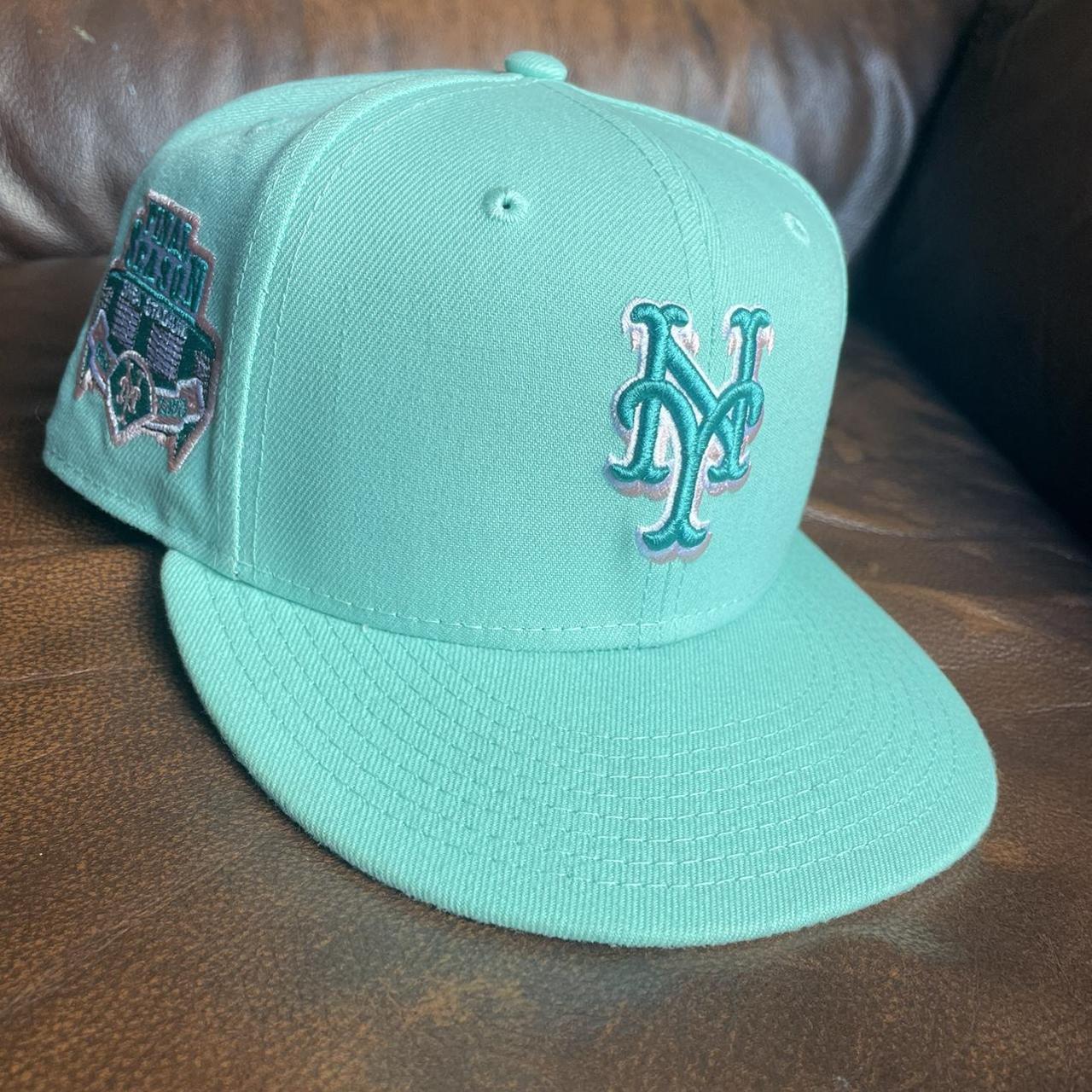 New York Mets - Blue Tint Fitted Hat pink... - Depop