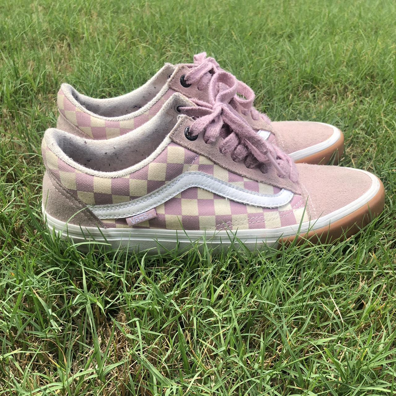 Vans checkerboard light store pink