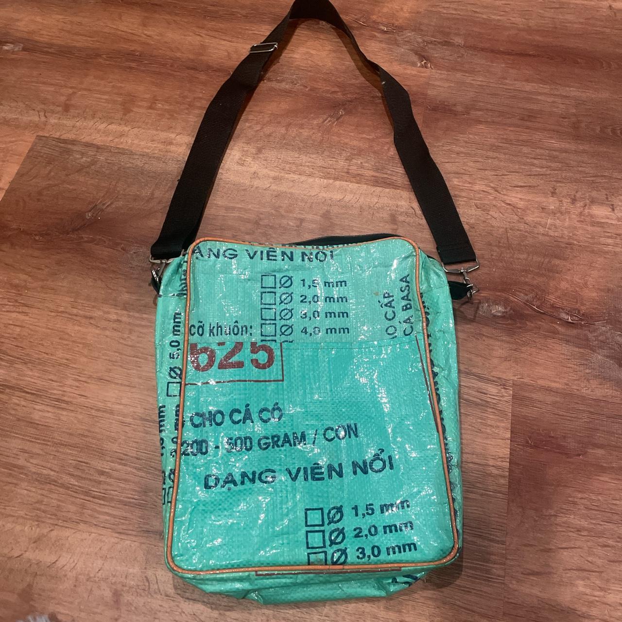 Super unique recycled rice bag purse Adjustable Depop