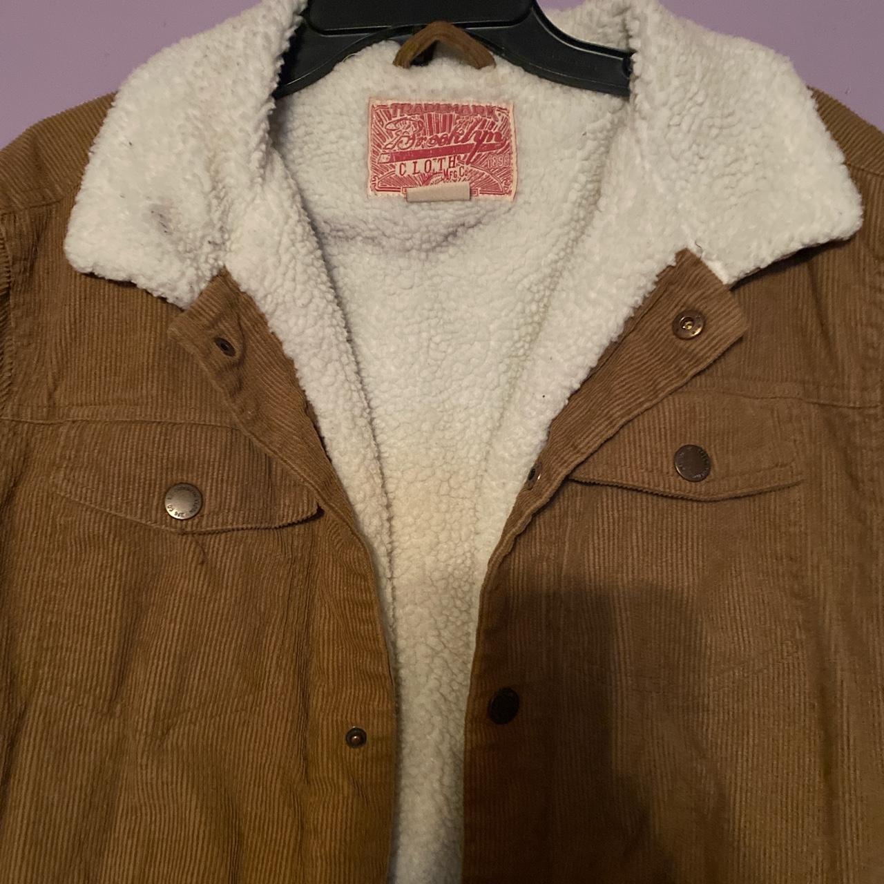 Brooklyn Cloth Brown Faux Wool Lined Sherpa Corduroy... - Depop