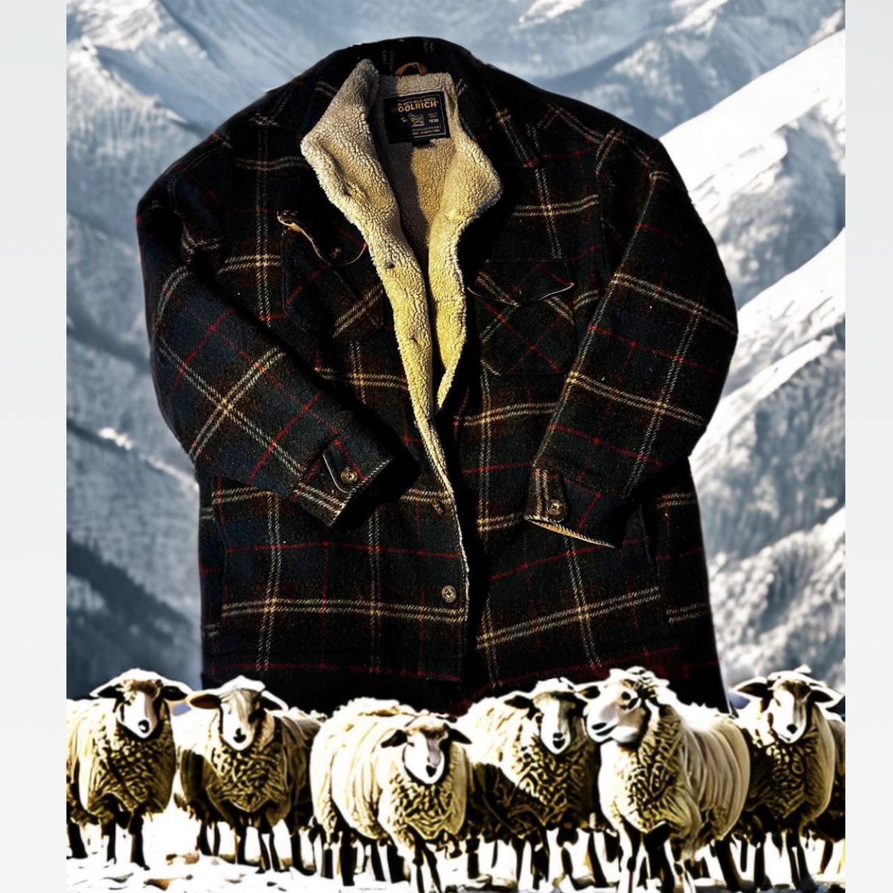 Woolrich wool lined coat size is large long very... - Depop