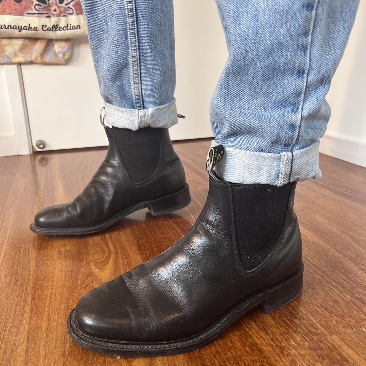 RM Williams genuine black leather boots Men’s size... Depop