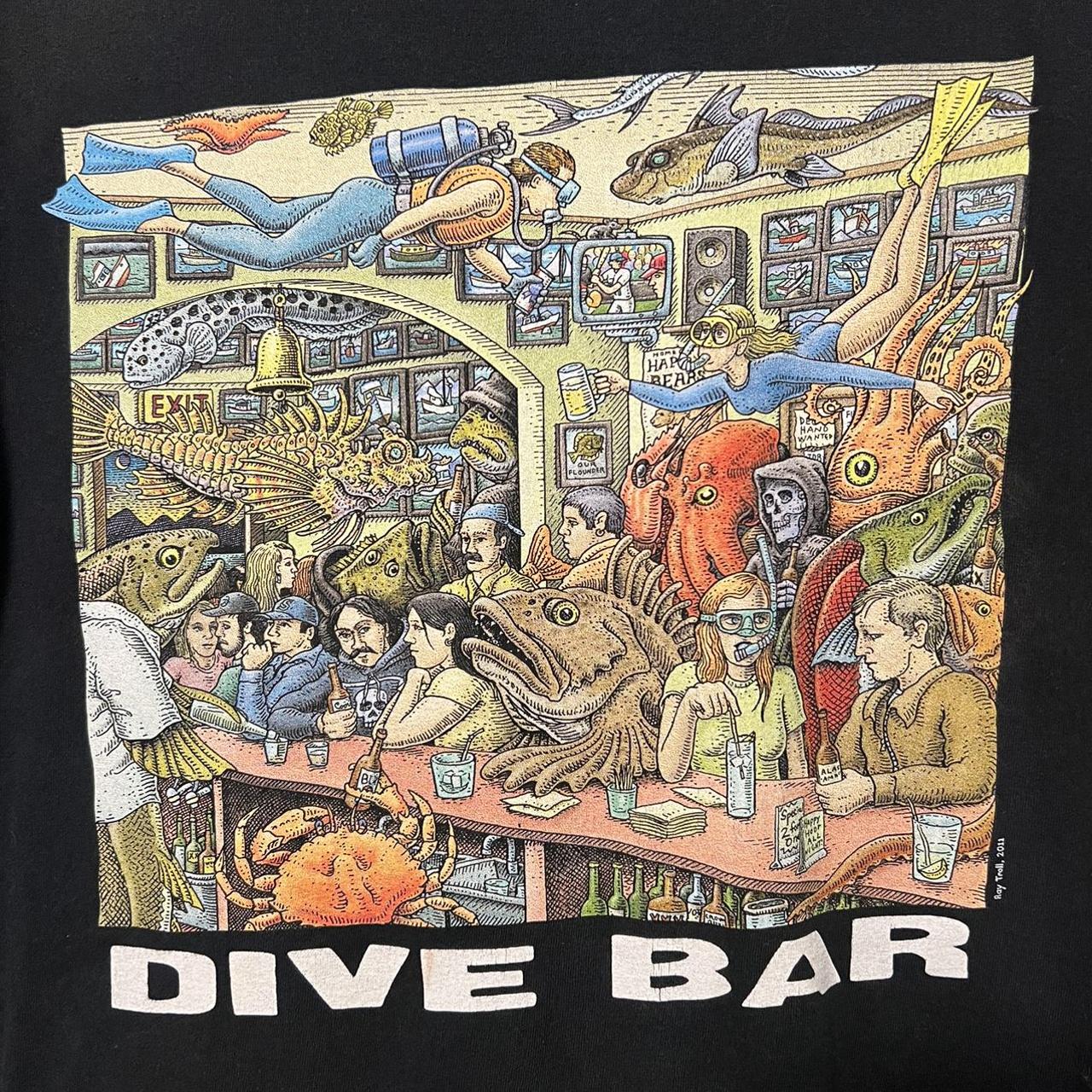 Dive bar by Ray Troll T-Shirt Size L Message for - Depop