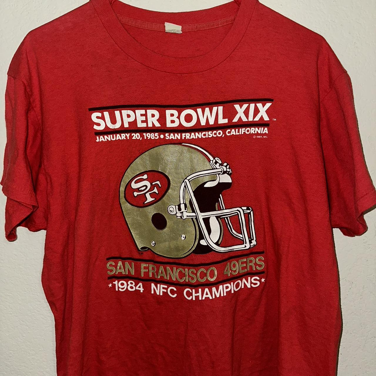 Vintage San Francisco 49ers Superbowl XIX Screen shops Stars T-Shirt - XL