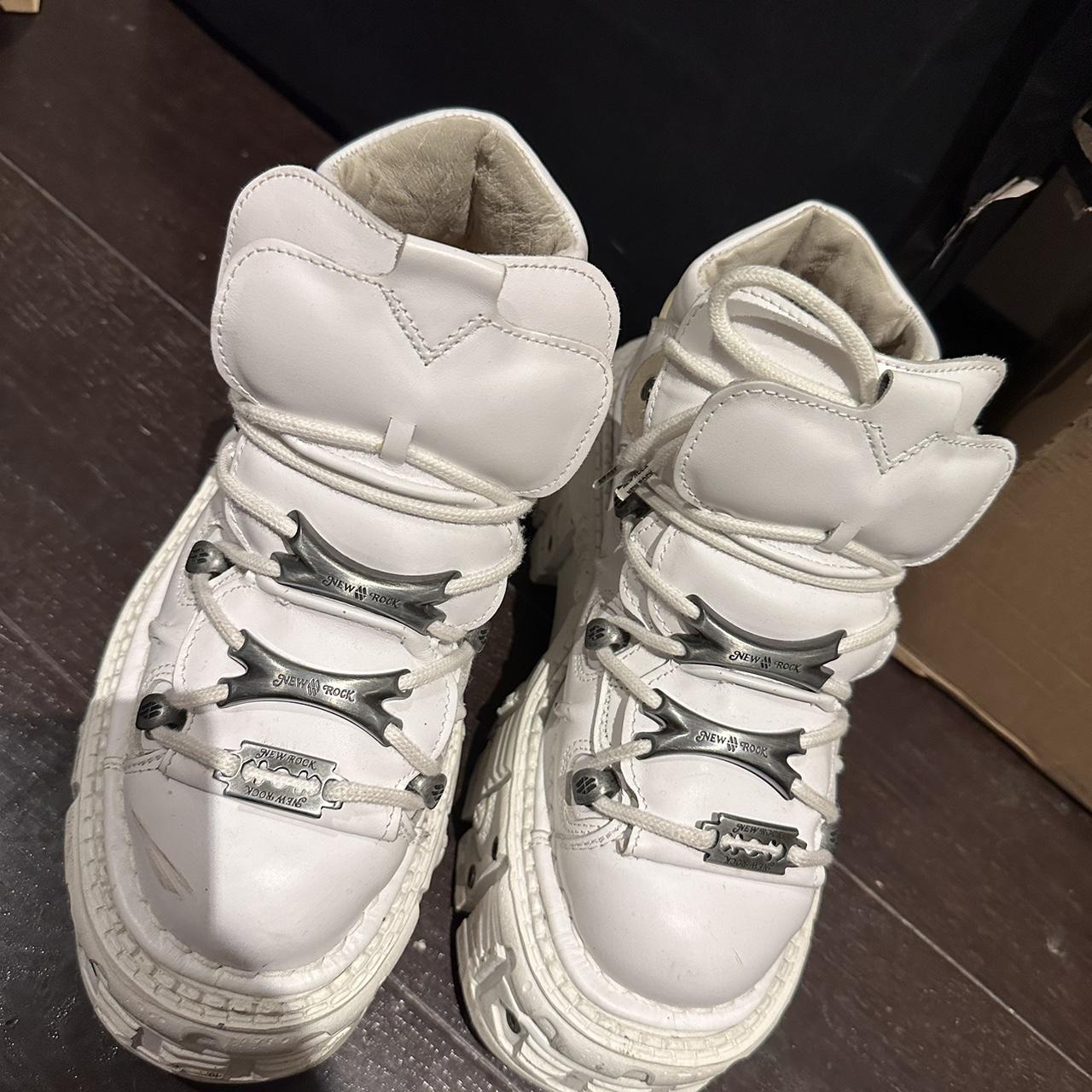 New rock white platform shoes Condition as pics... - Depop