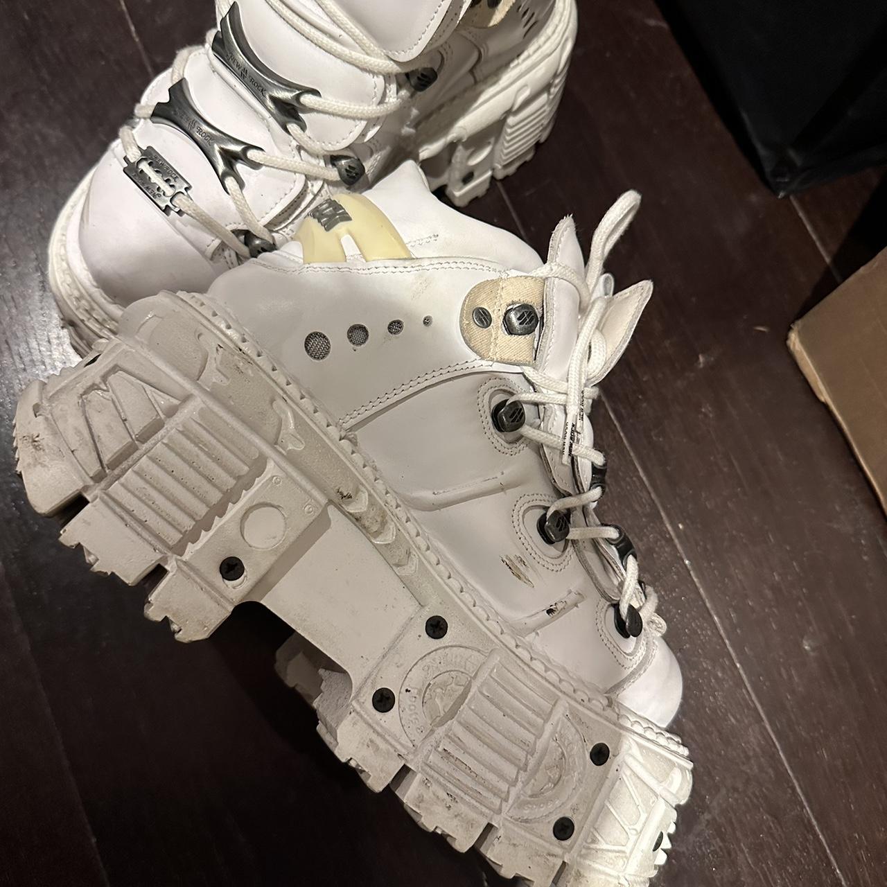 New rock white platform shoes Condition as pics... - Depop