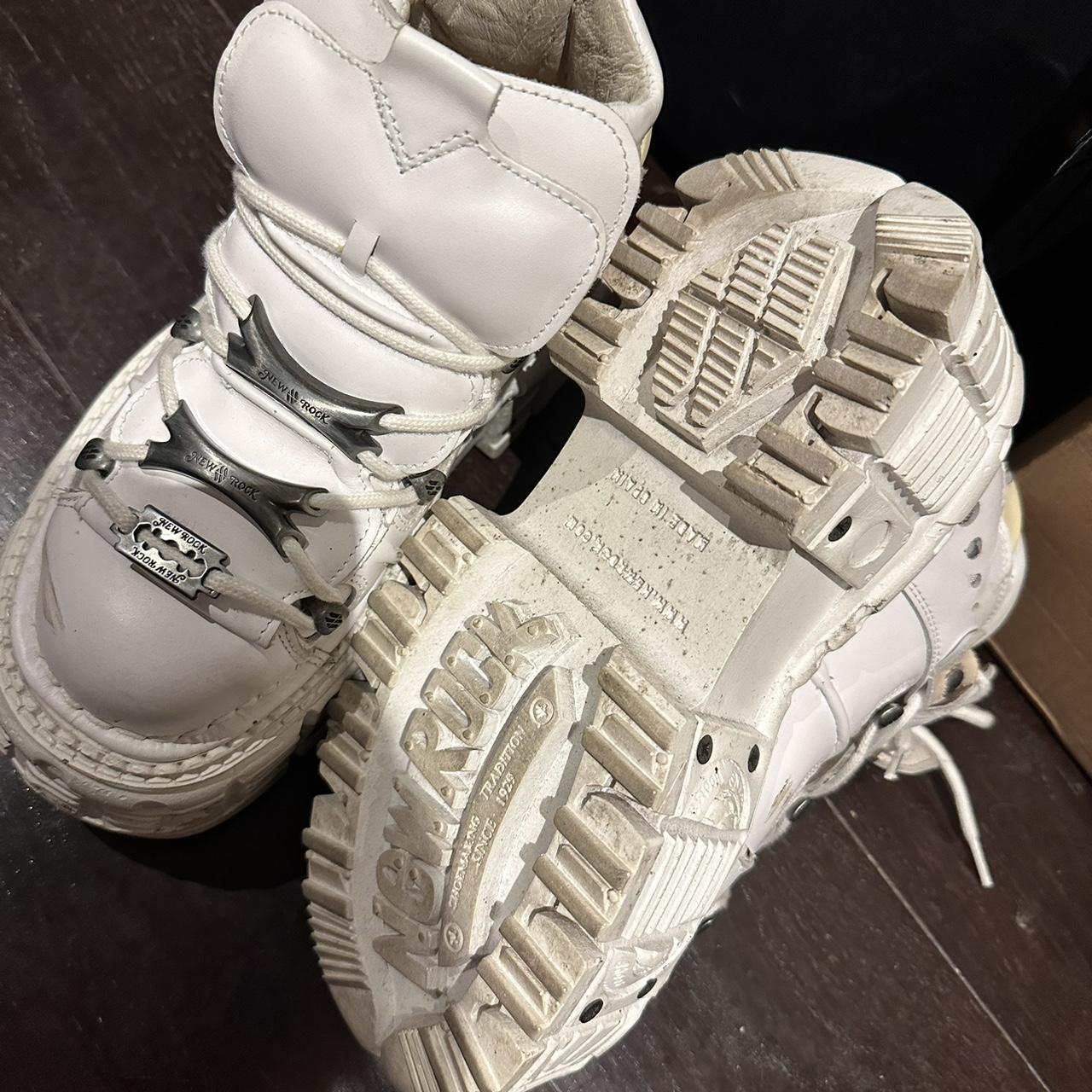 New rock white platform shoes Condition as pics... - Depop