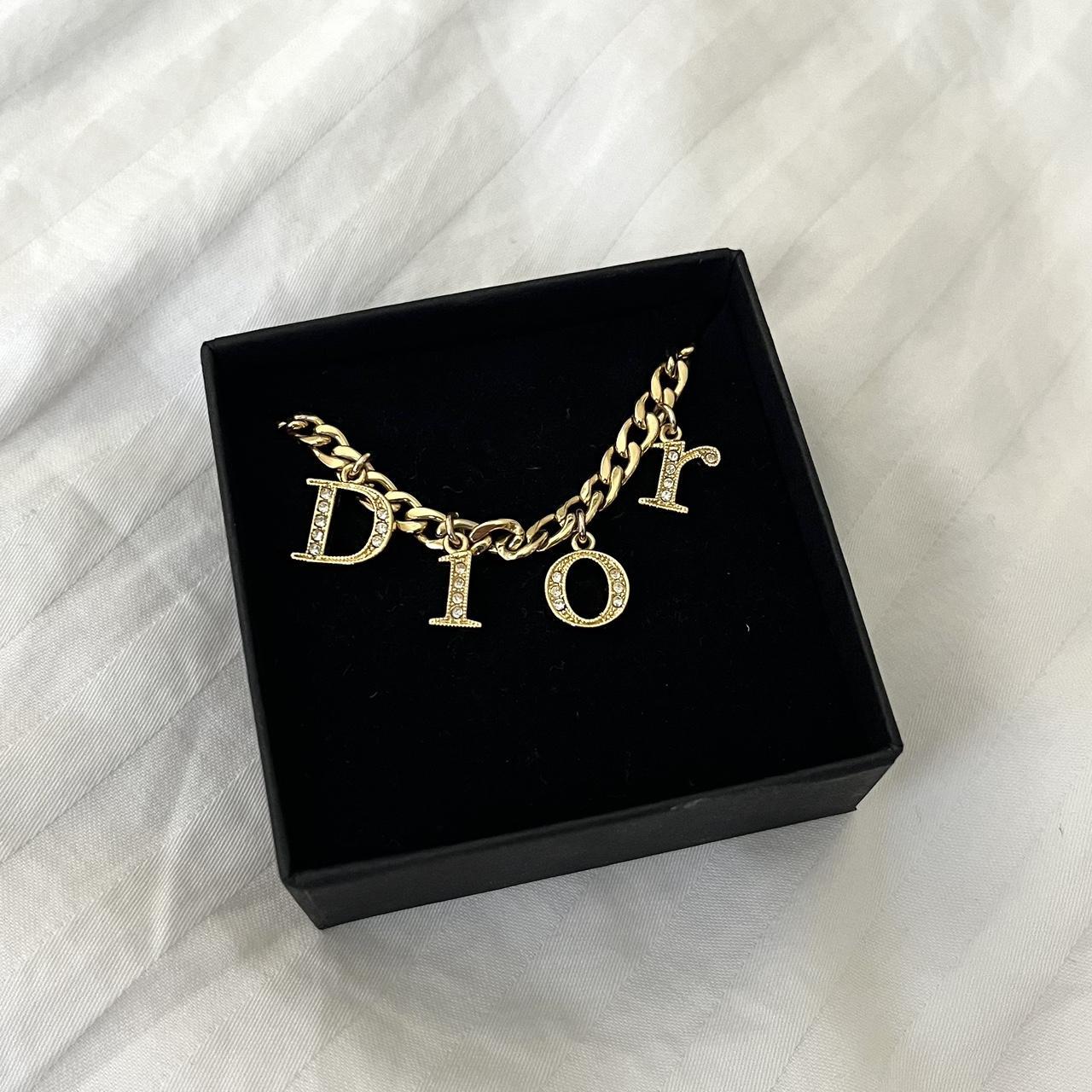 Repurposed gold Dior letter necklace with small... Depop