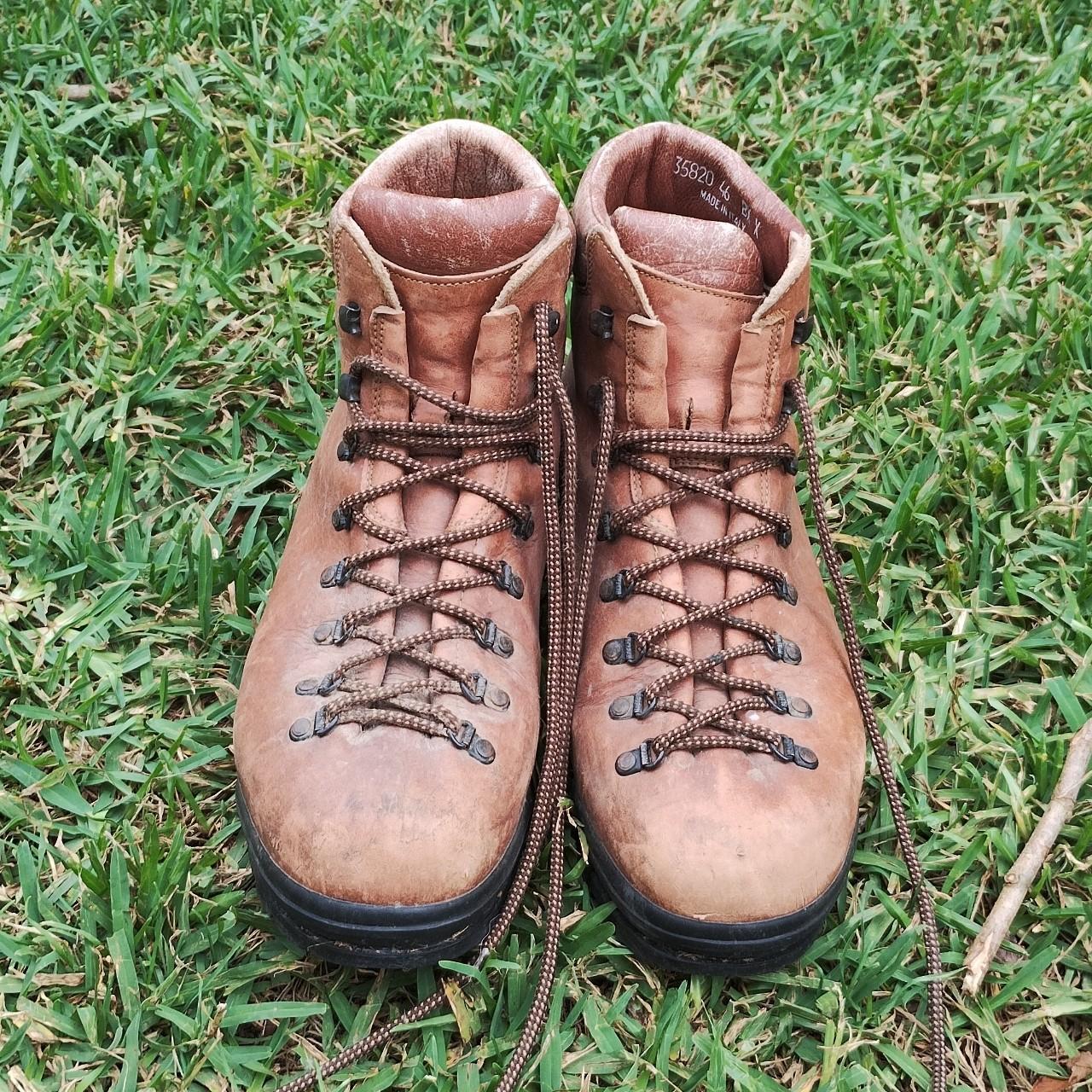 Brown Leather Scarpa Asolo hiking boots. No wear in Depop