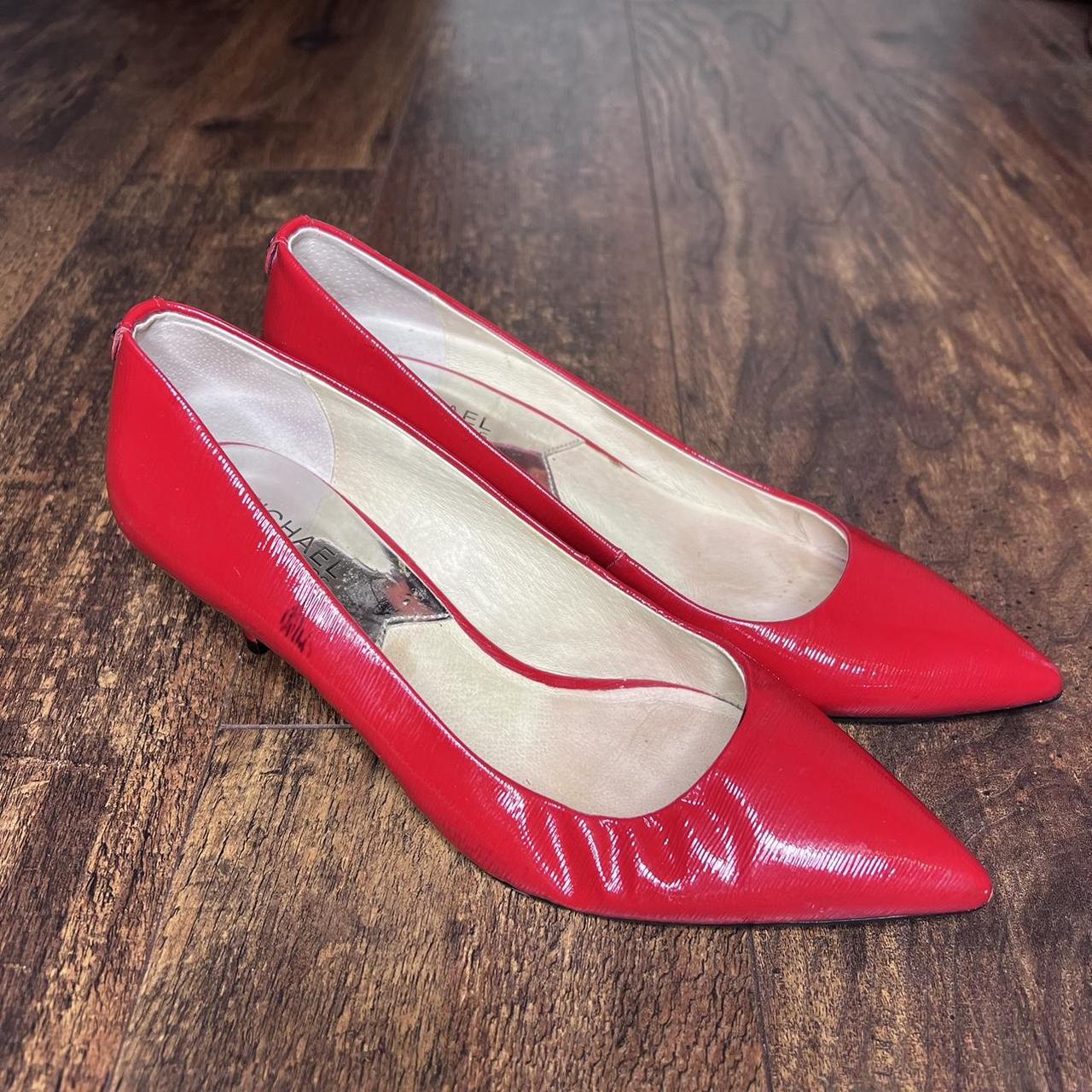 Michael Kors fire engine red stiletto heels size 8 - Depop