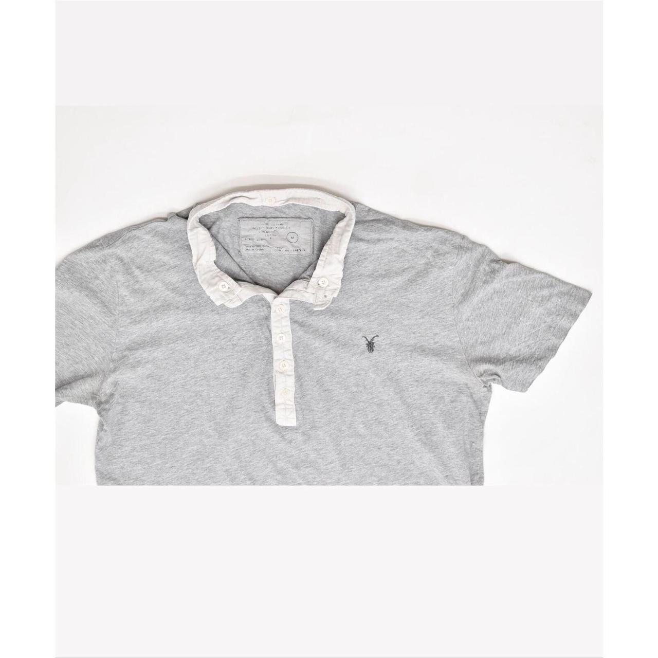 ALL SAINTS Mens Polo Shirt Medium Grey... Depop