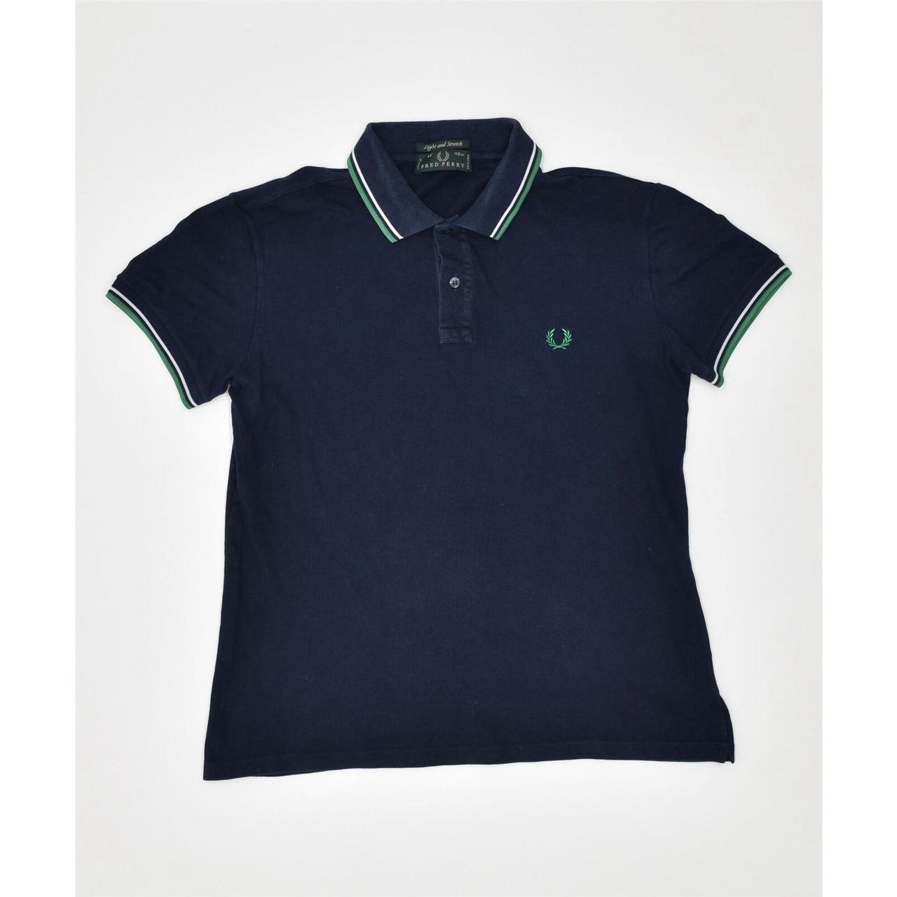 FRED PERRY Mens Polo Shirt Medium Navy Blue... - Depop