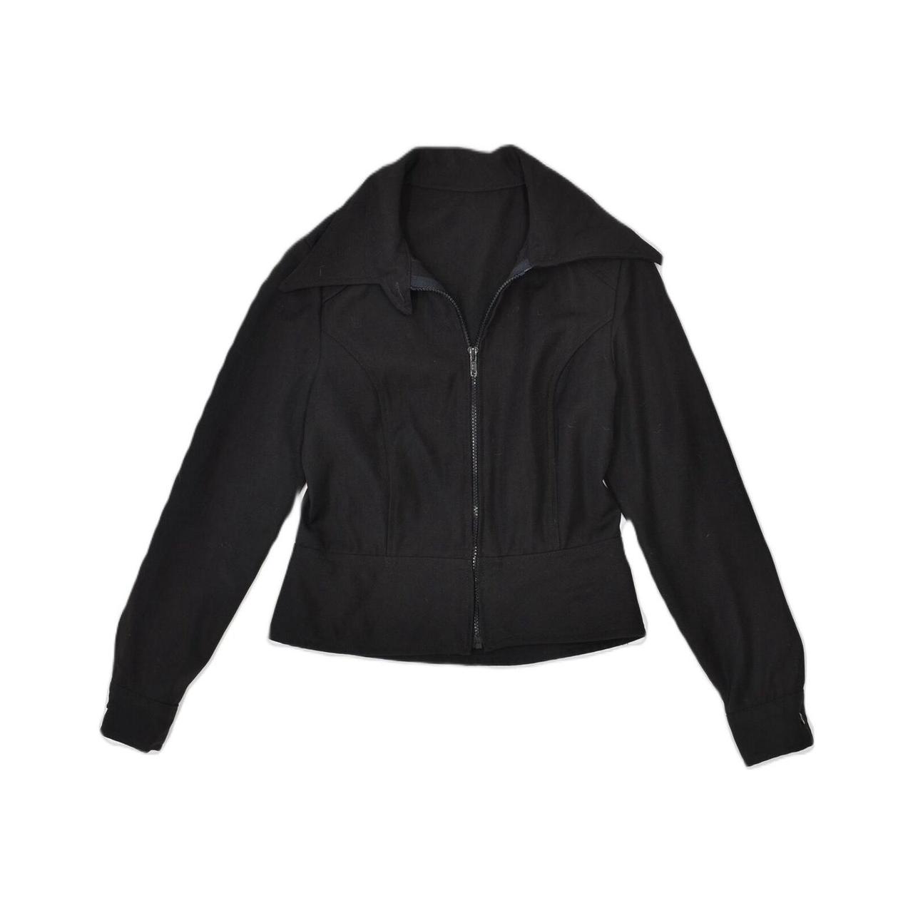 VINTAGE Womens Bomber Jacket UK 10 Small Black... Depop