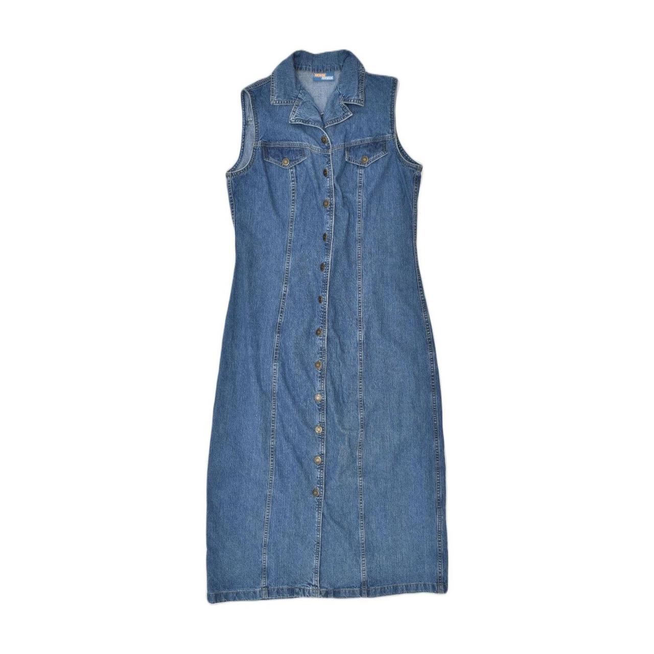 DENIM STYLE Womens Denim Maxi Dress UK 16 Large Blue... Depop