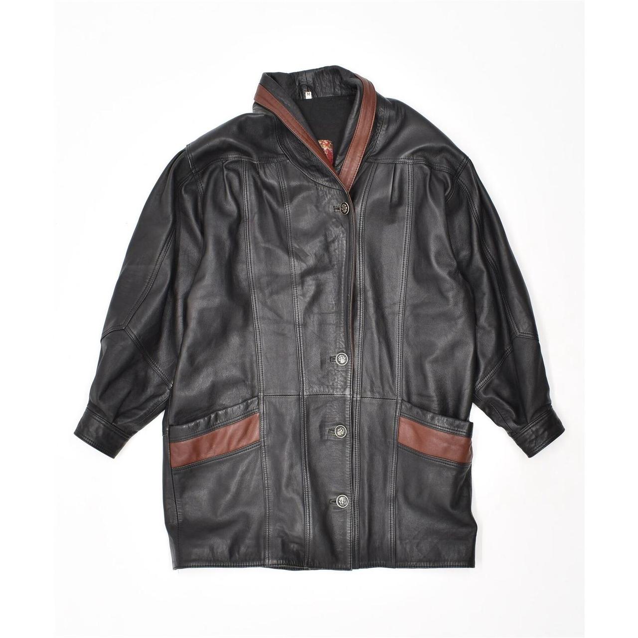 MONTE PELLE Womens Oversized Leather Coat UK 14... Depop