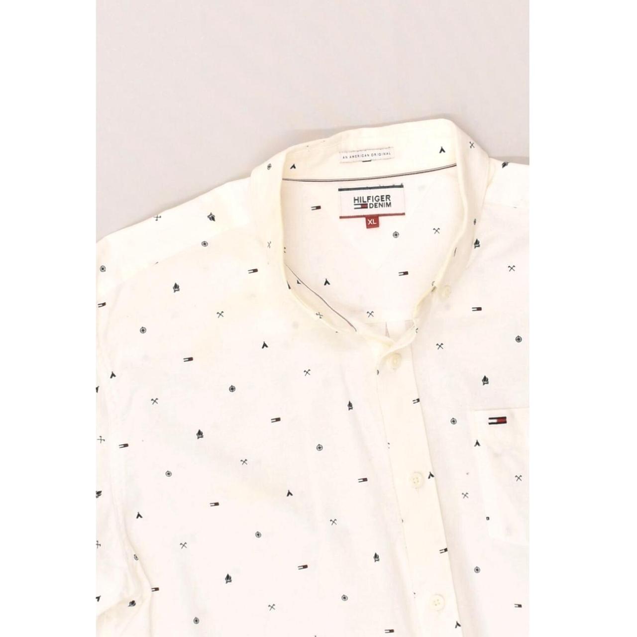 TOMMY HILFIGER Mens Shirt XL White Spotted... - Depop