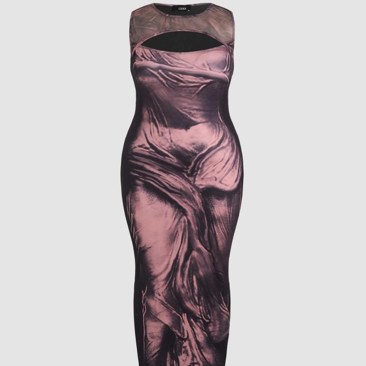 🤖 Cider Curve CyberGoth Liquid Illusion Dress... Depop