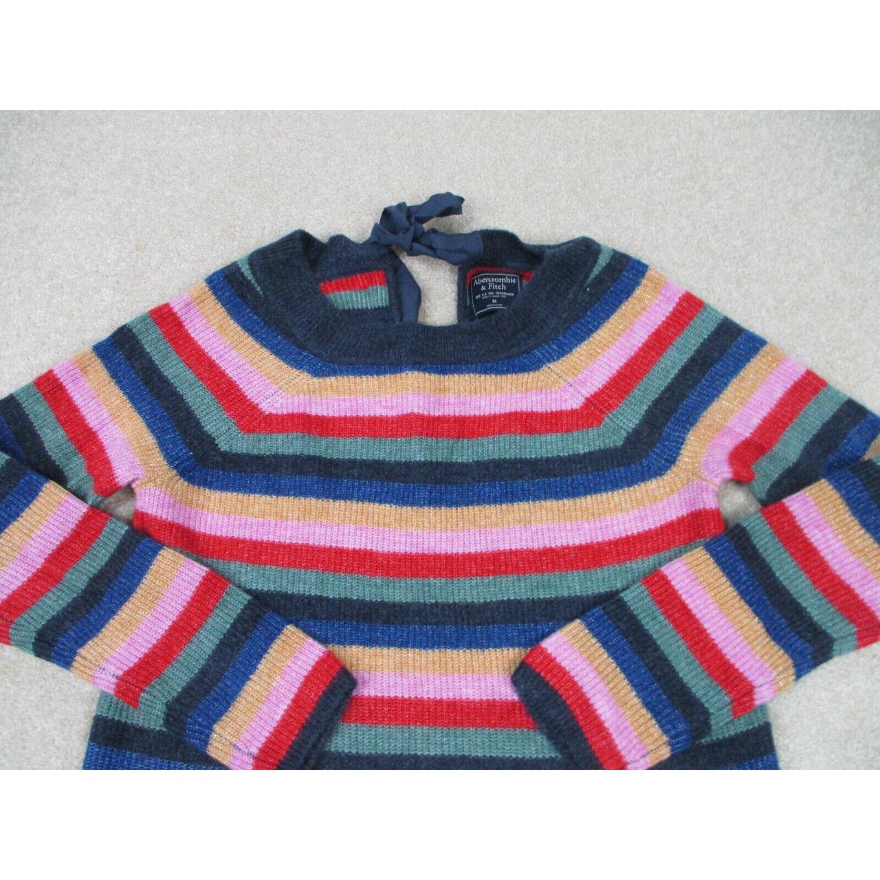 Abercrombie & Fitch Sweater Woman Medium Pink Blue... - Depop