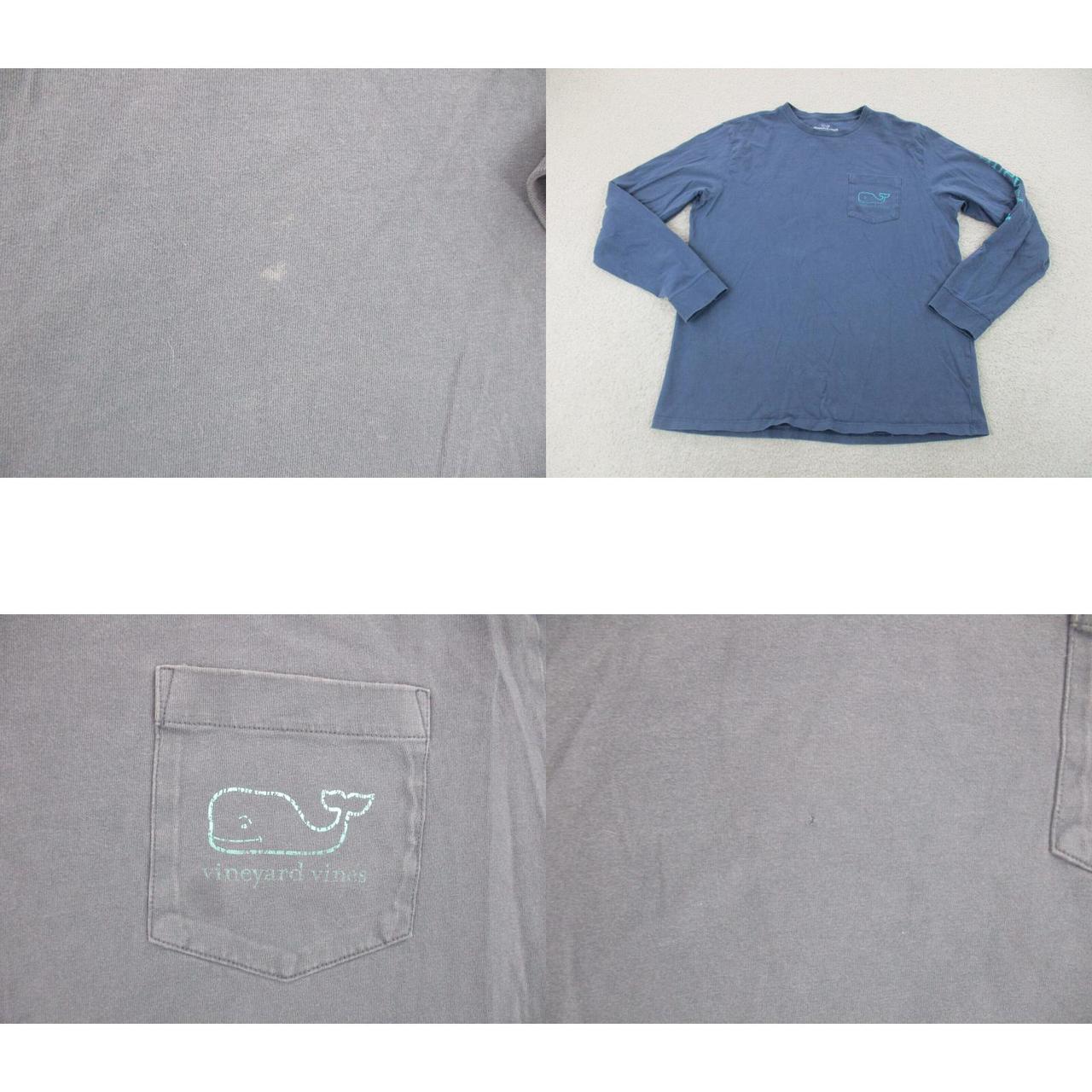 Vineyard Vines Shirt Adult Medium Blue Green Whale Long Sleeve Preppy Mens  A37 *