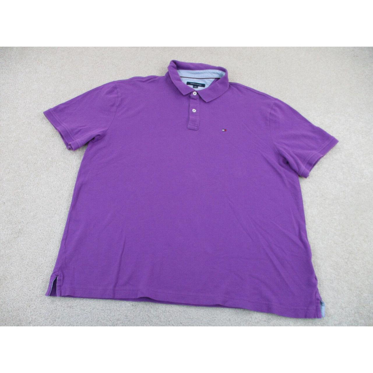 Tommy Hilfiger Polo Shirt Adult 2xl Xxl Purple Blue Depop