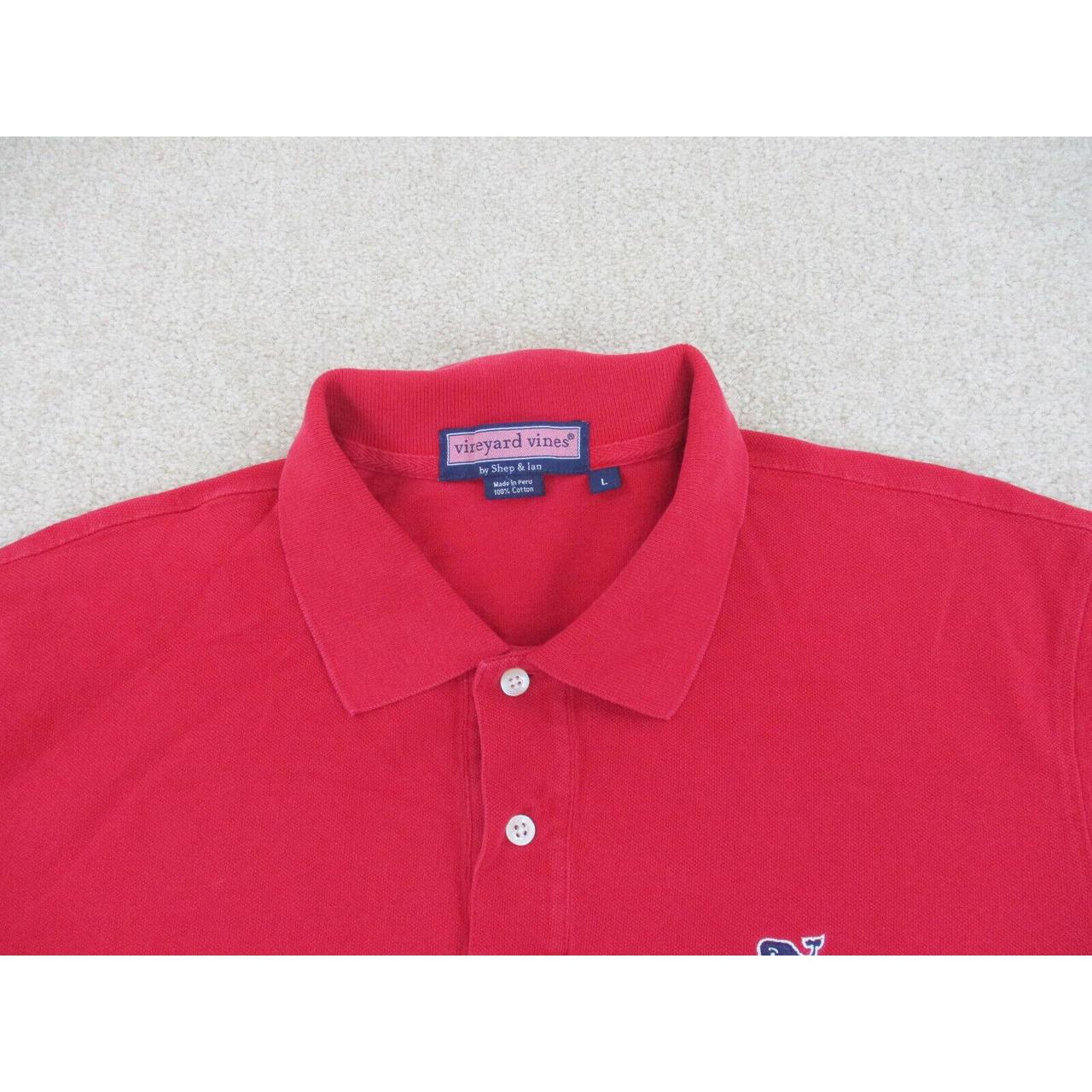 Men's VINEYARD VINES Red Boston Red Sox Polo Shirt - Depop