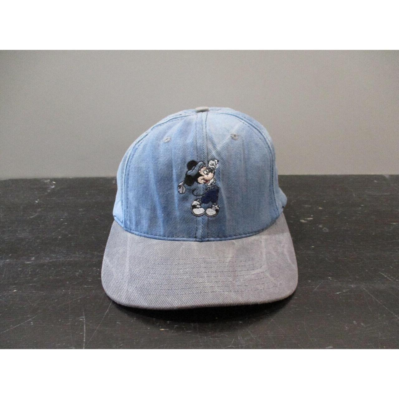 VINTAGE Disney Hat Cap Strap Back Blue Gray Mickey... - Depop