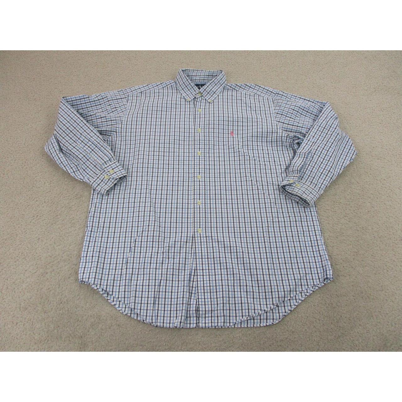 Polo Ralph Lauren Men's Blue and White Shirt | Depop