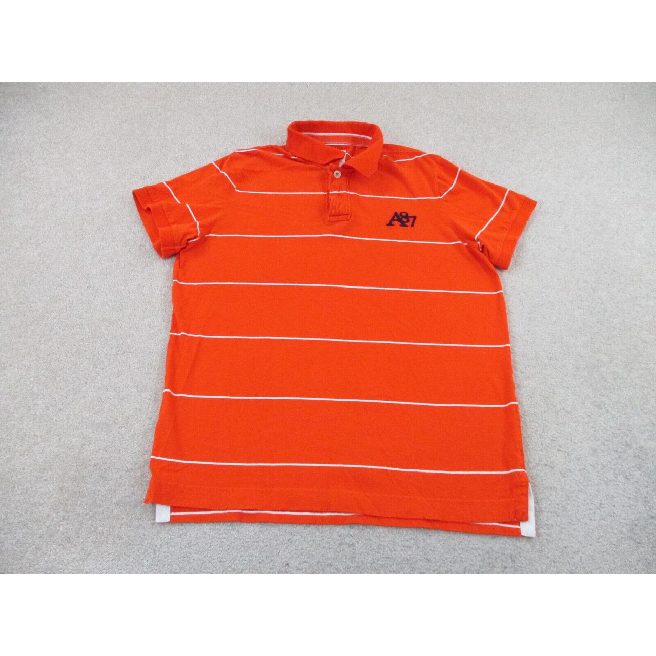 Abercrombie & Fitch Men's Orange Poloshirts Depop