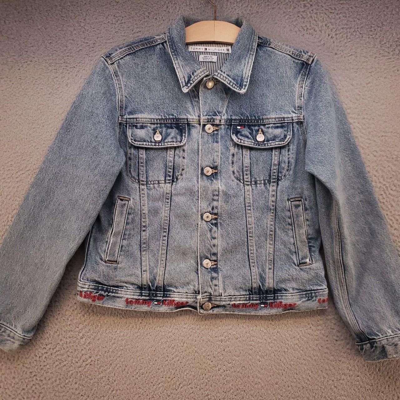 Vintage Tommy Hilfiger Trucker Jean Jacket Womens... - Depop