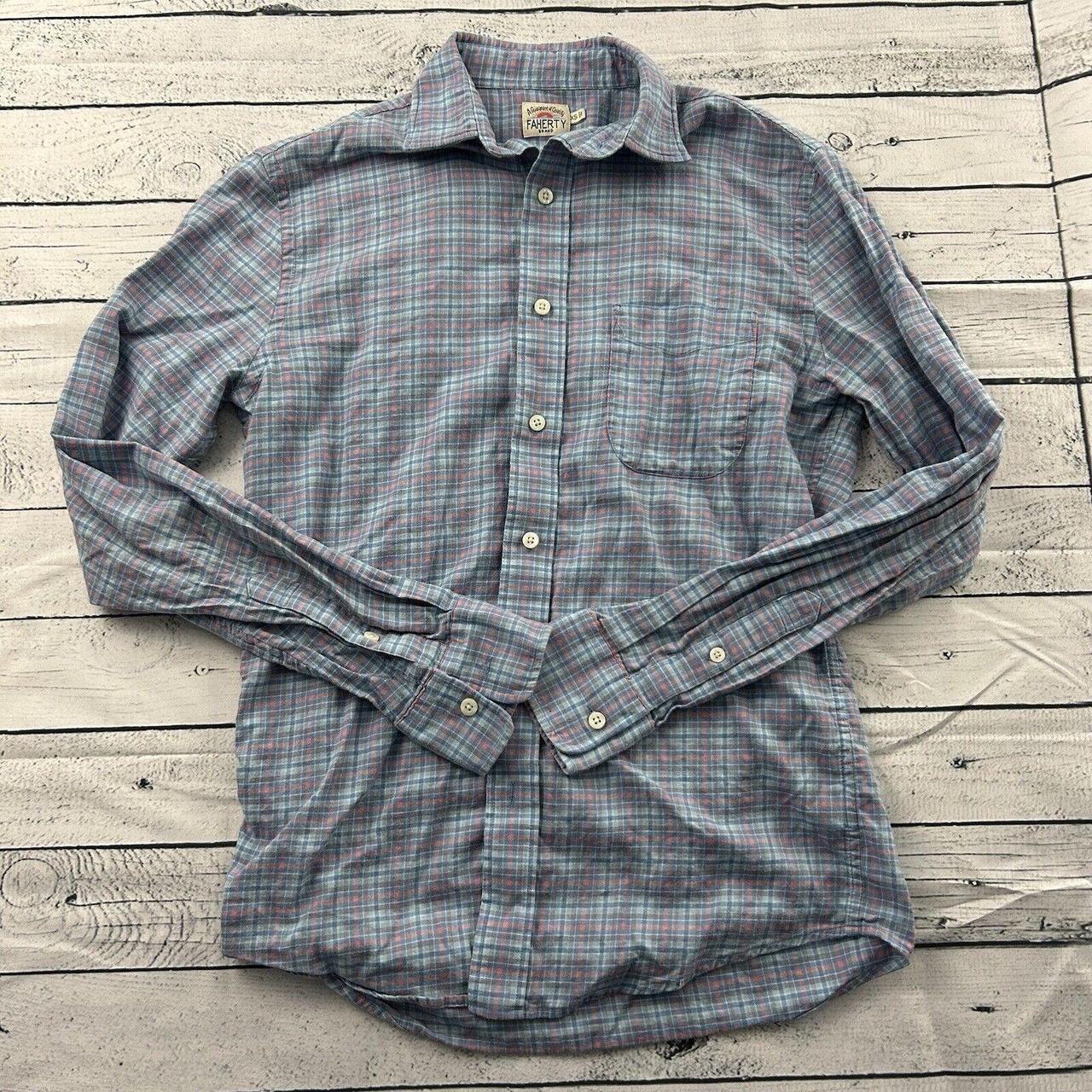 Faherty Plaid Long Sleeve Button Front Flannel Shirt... Depop