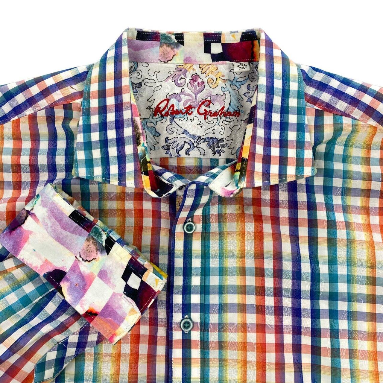 Robert Graham Men's Button Shirt Flip Cuffs Colorful... Depop