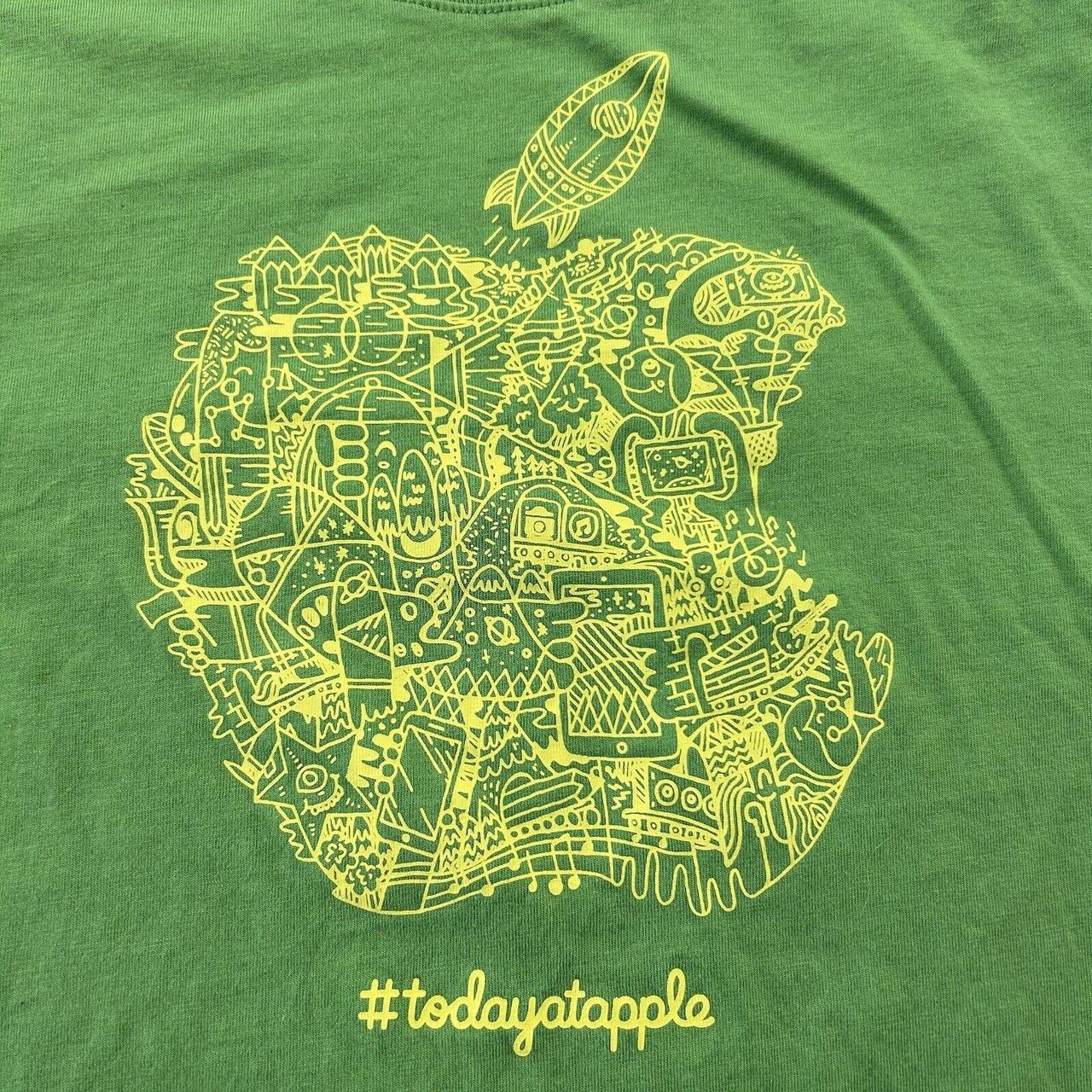 Apple Women's Green and Yellow T-shirt