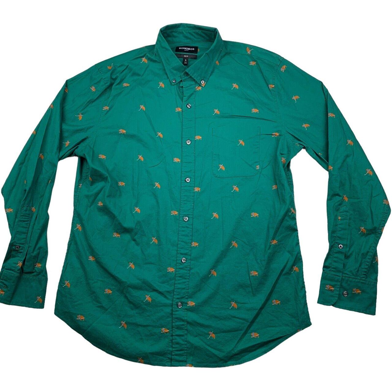 Bonobos Men's Green Tshirt Depop