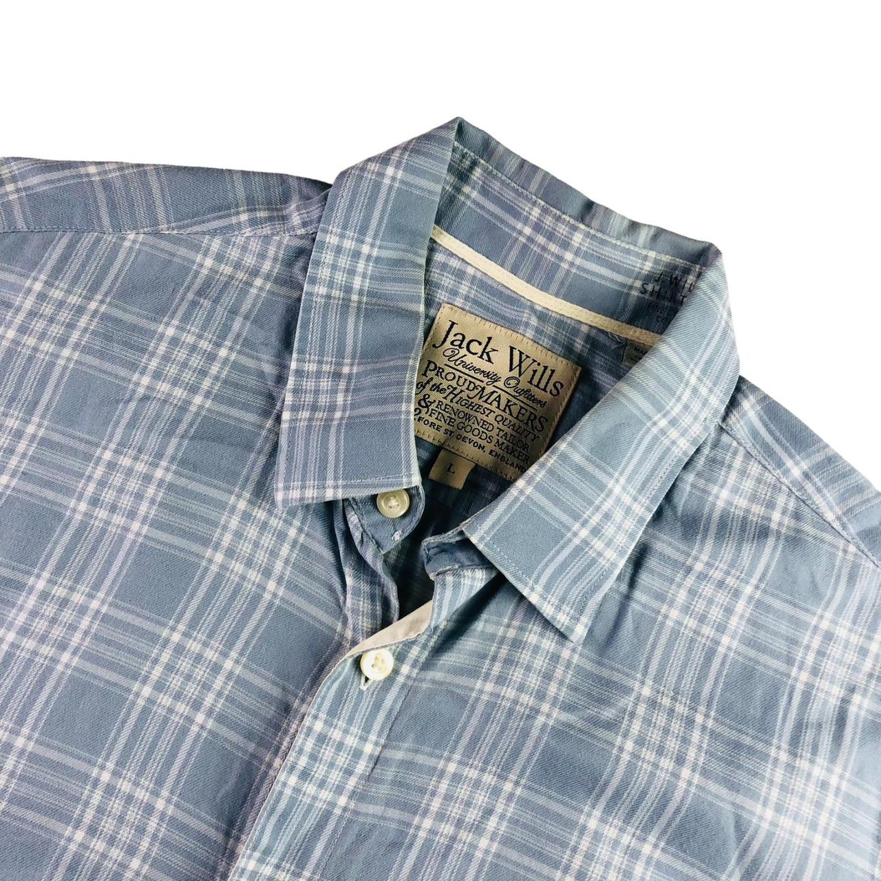 Jack Wills Men's Long Sleeve Button Shirt Blue/White... Depop