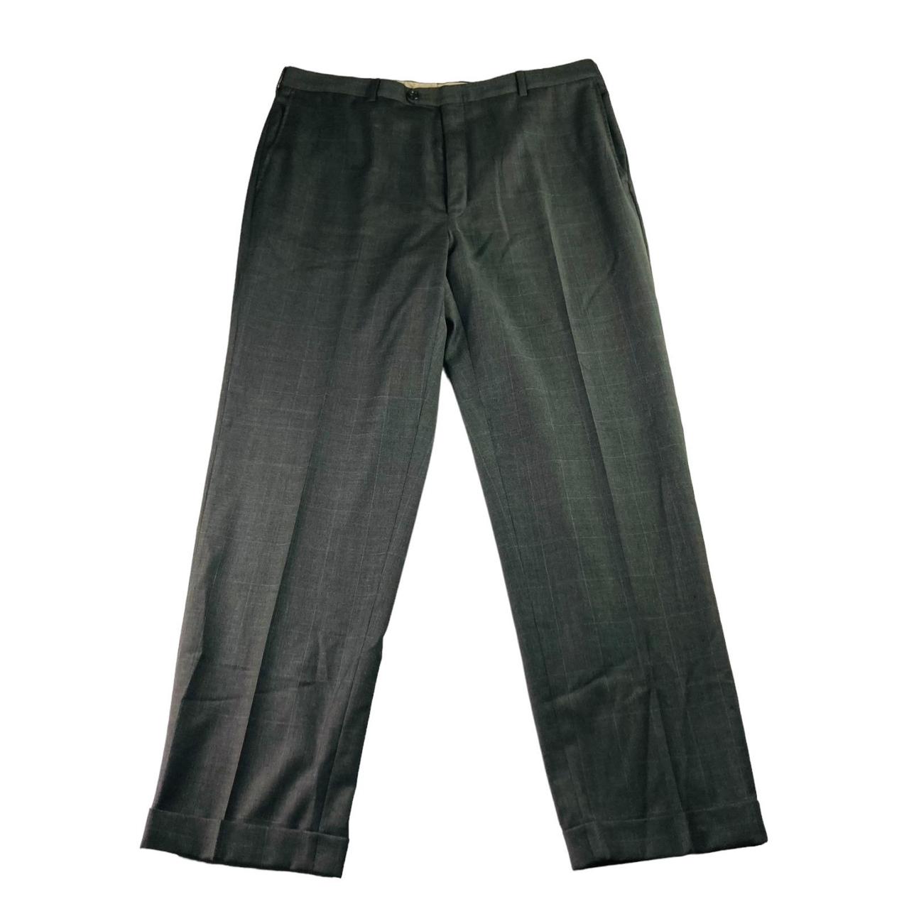 Hickey Freeman Men's Flat Front Dress Pants Gray... Depop