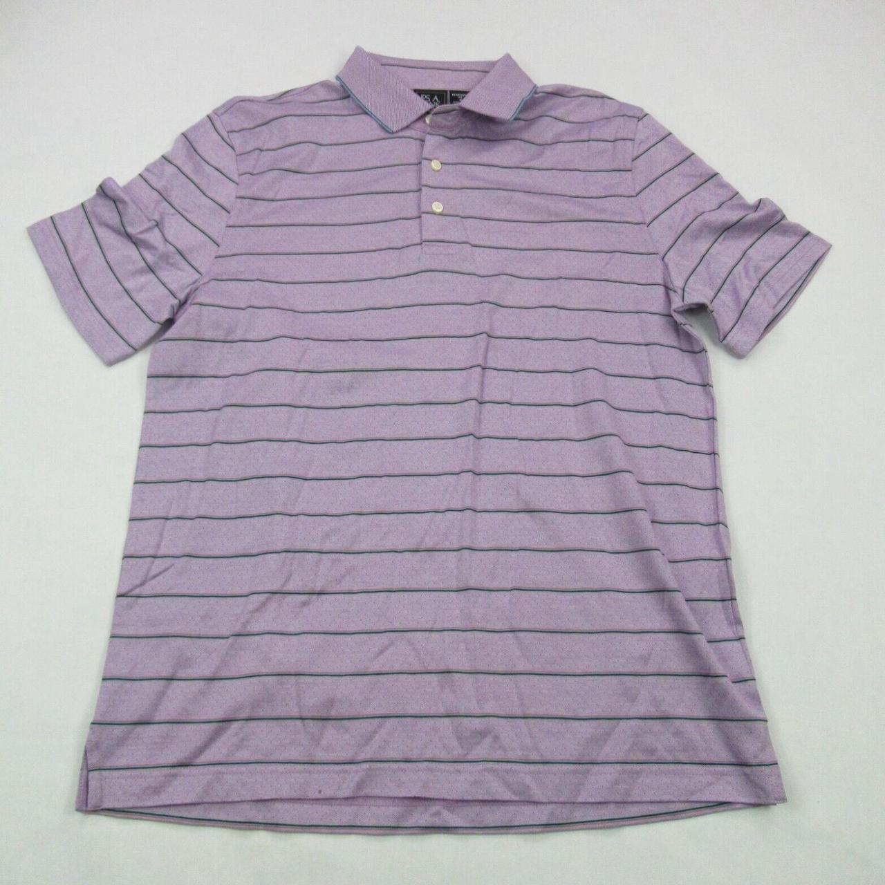 Jos. A. Bank Shirt Mens Golf Polo Purple Stripes... - Depop