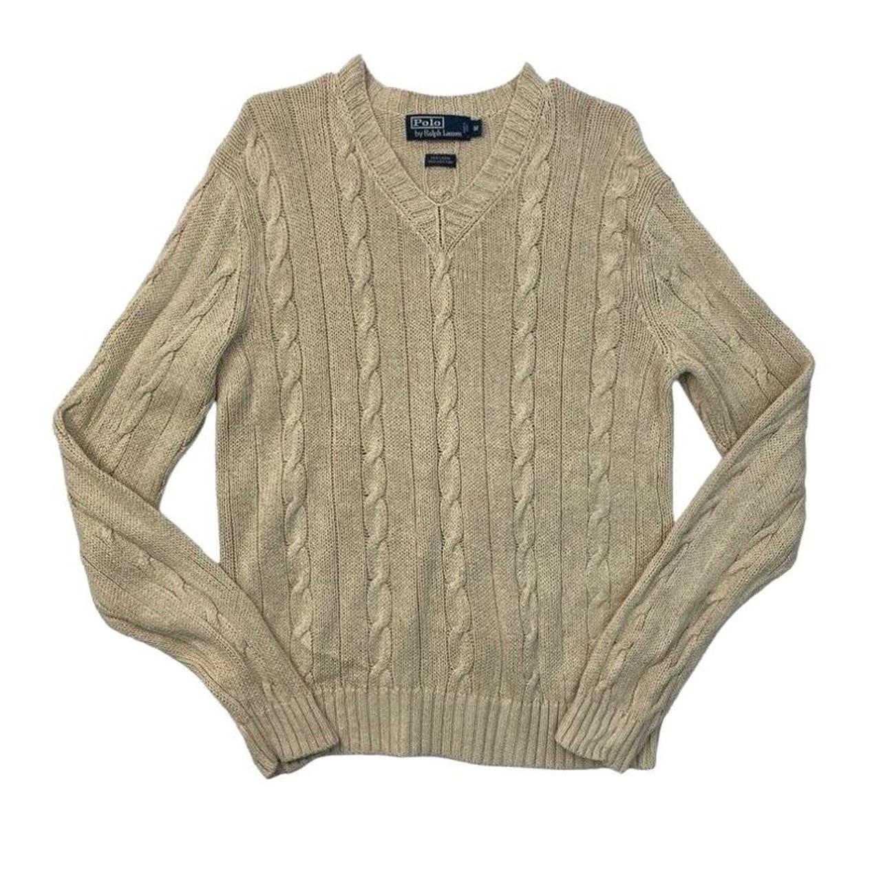 Vintage Polo Ralph Lauren Sweater Mens Medium Sand... - Depop